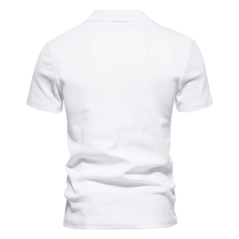 V Neck Casual T Shirt for Men Short Sleeve with Elastic and Breathable Fabric - Picture 10 of 17