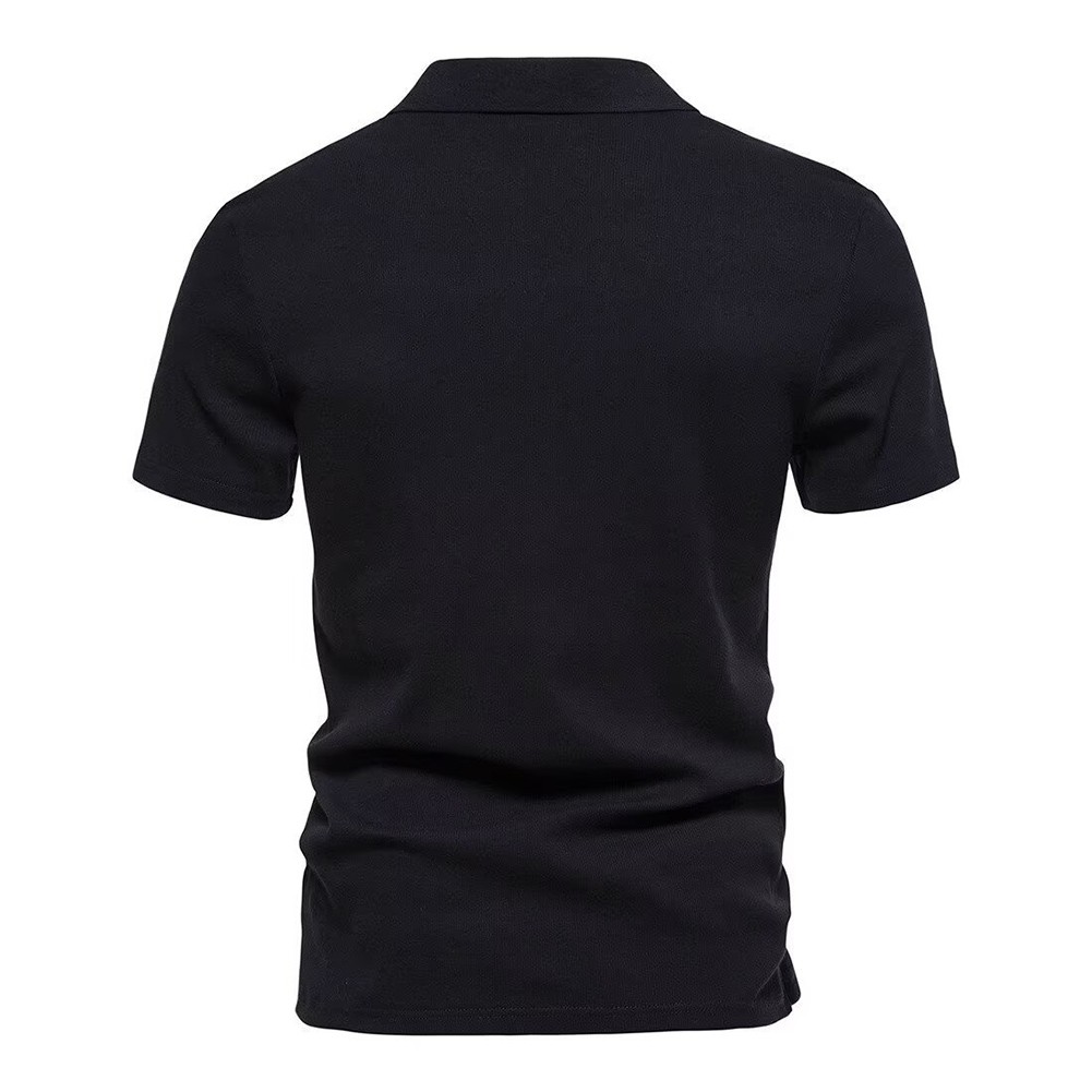 V Neck Casual T Shirt for Men Short Sleeve with Elastic and Breathable Fabric - Picture 16 of 17