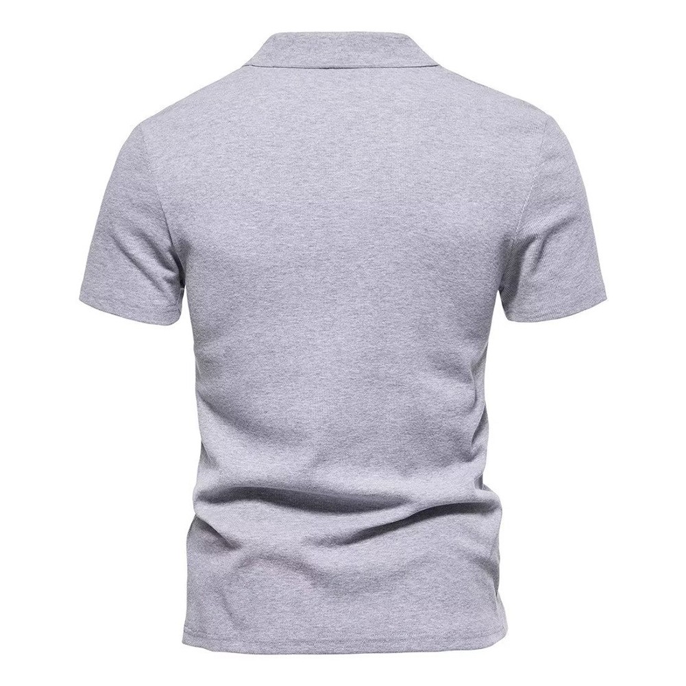V Neck Casual T Shirt for Men Short Sleeve with Elastic and Breathable Fabric - Picture 13 of 17