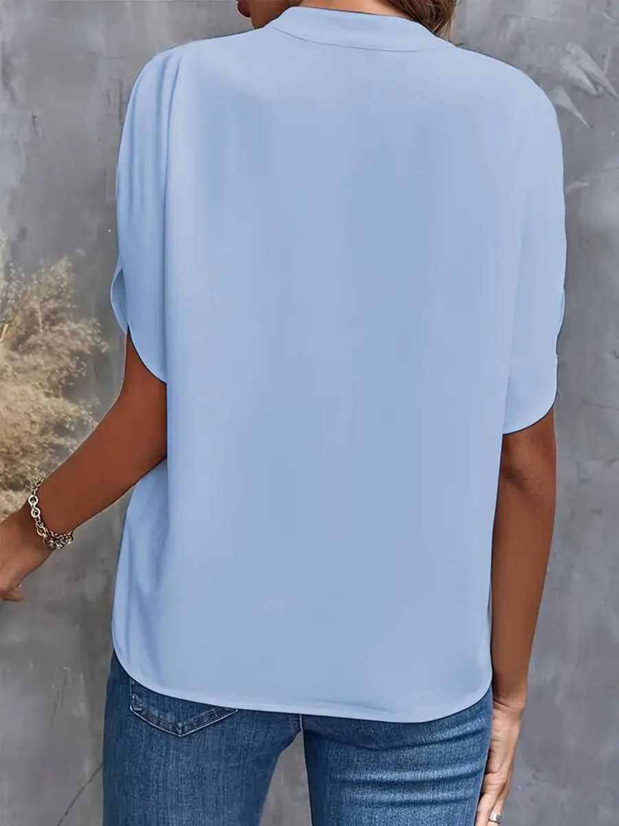 Breezy Vneck shirt for women in solid colors a must have for warm summer days - Picture 37 of 49
