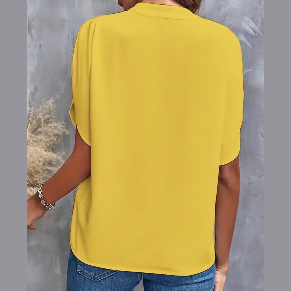 Breezy Vneck shirt for women in solid colors a must have for warm summer days - Picture 47 of 49