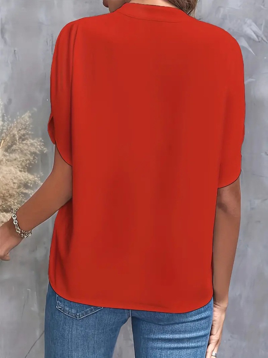 Breezy Vneck shirt for women in solid colors a must have for warm summer days - Picture 42 of 49