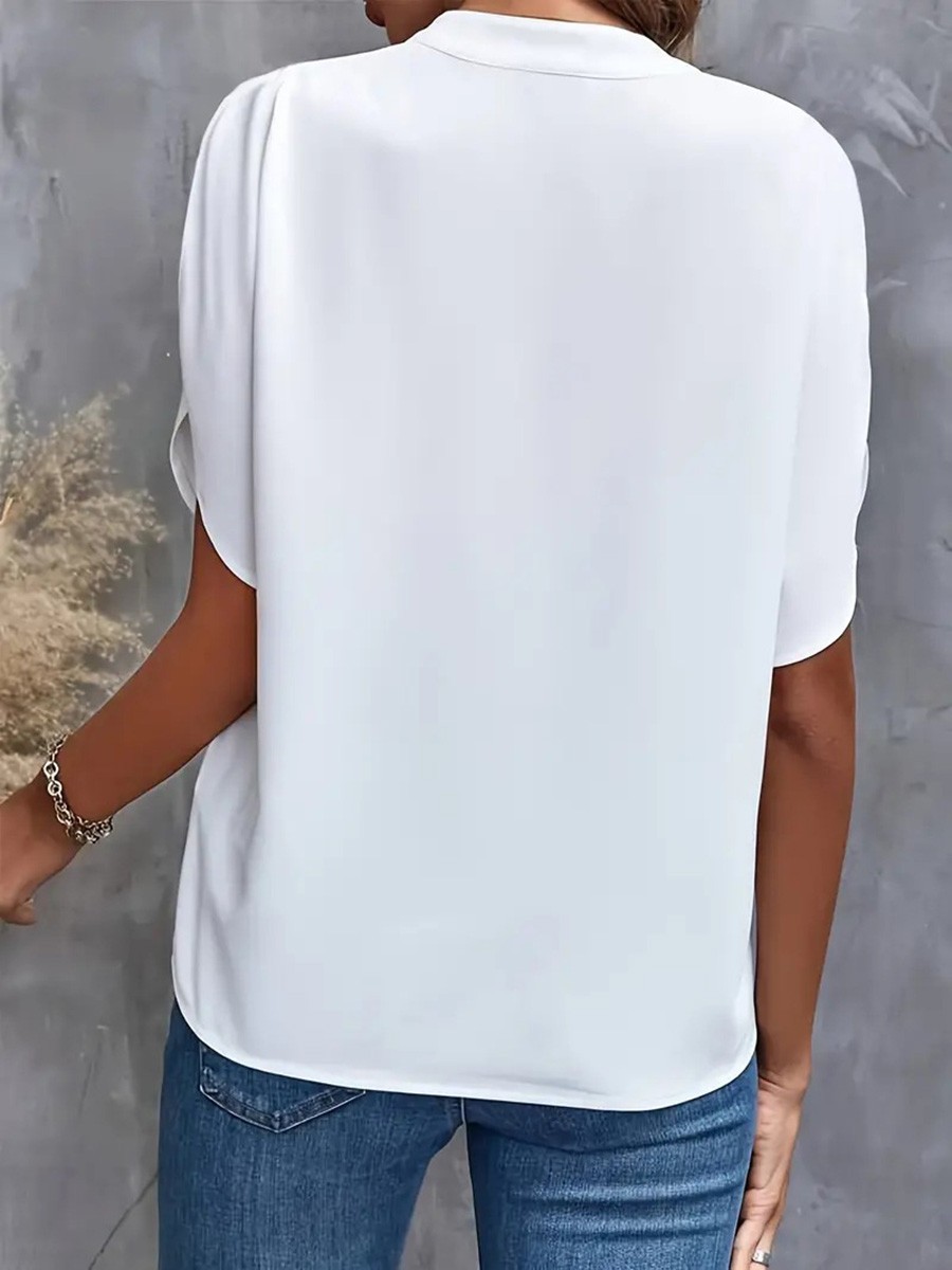 Breezy Vneck shirt for women in solid colors a must have for warm summer days - Picture 25 of 49