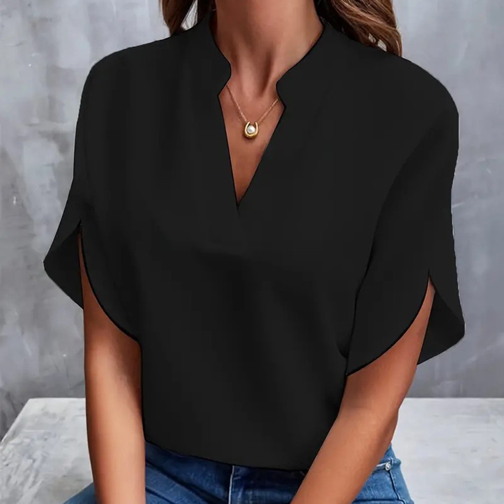 Breezy Vneck shirt for women in solid colors a must have for warm summer days - Picture 16 of 49