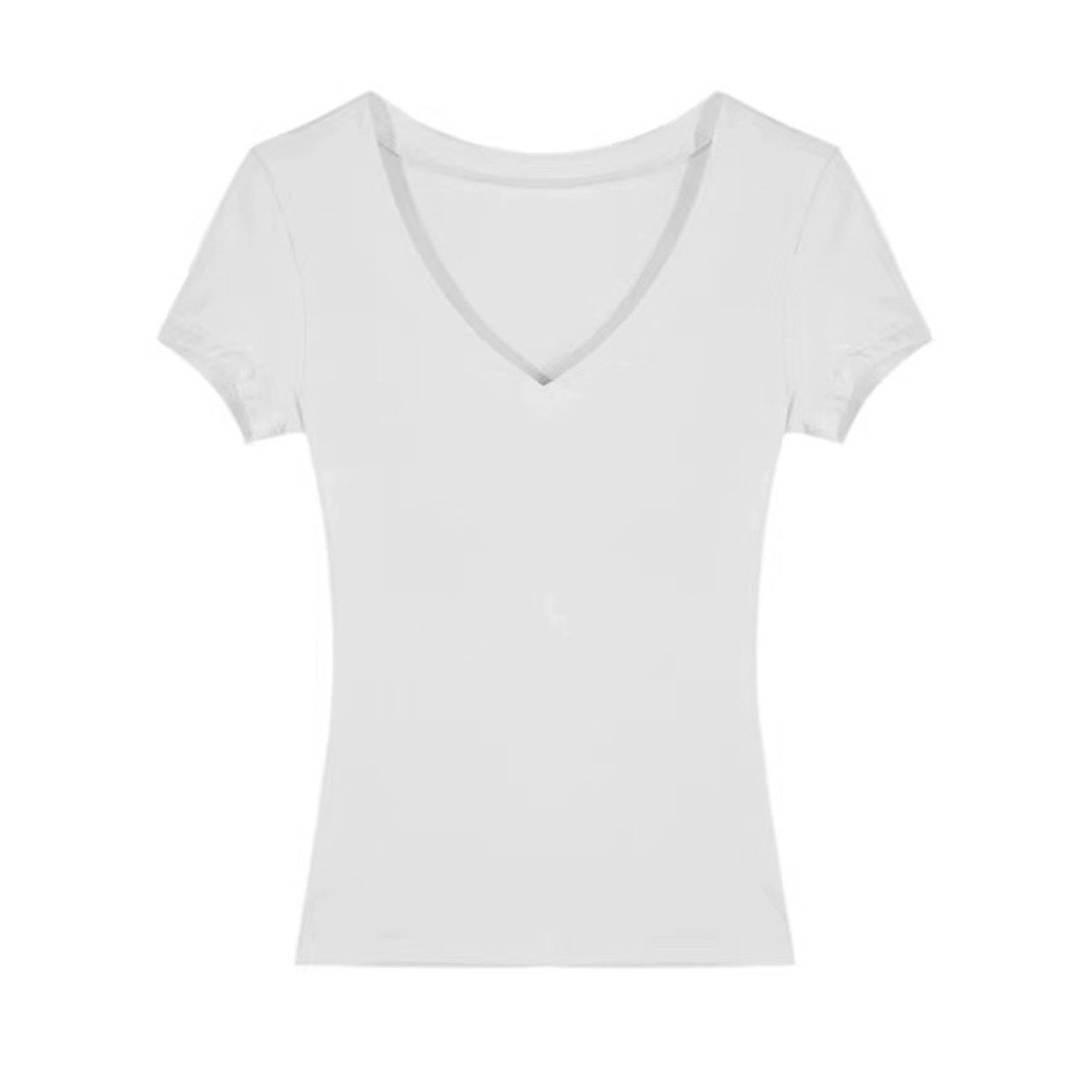 Stylish Women Summer Short Sleeve T Shirt with V Neck for Everyday Fashion - Picture 14 of 27