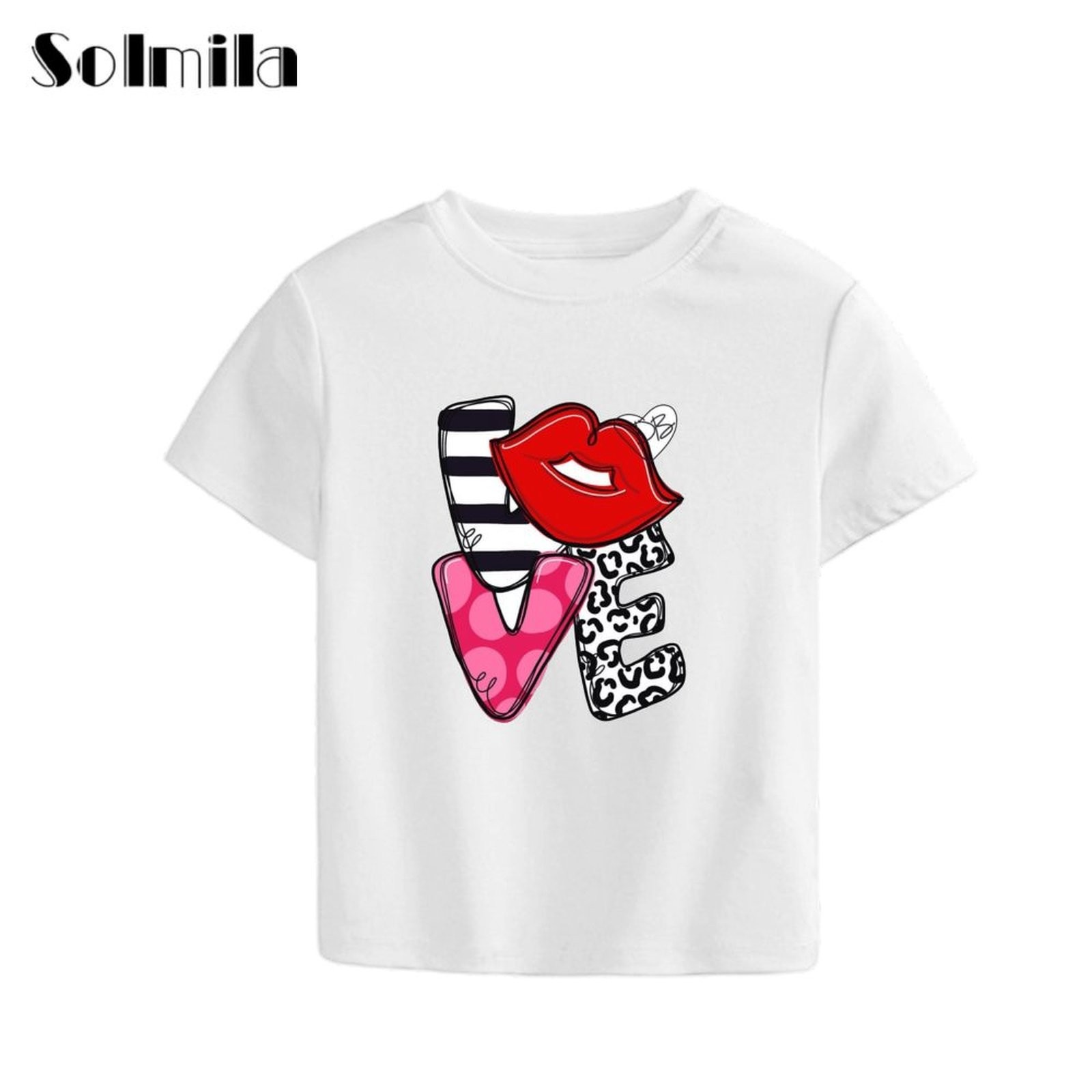 Sommer Rundhals Tee Casual Style T-Shirt bequeme kurze Oberteile für den Alltag - Bild 11 von 14