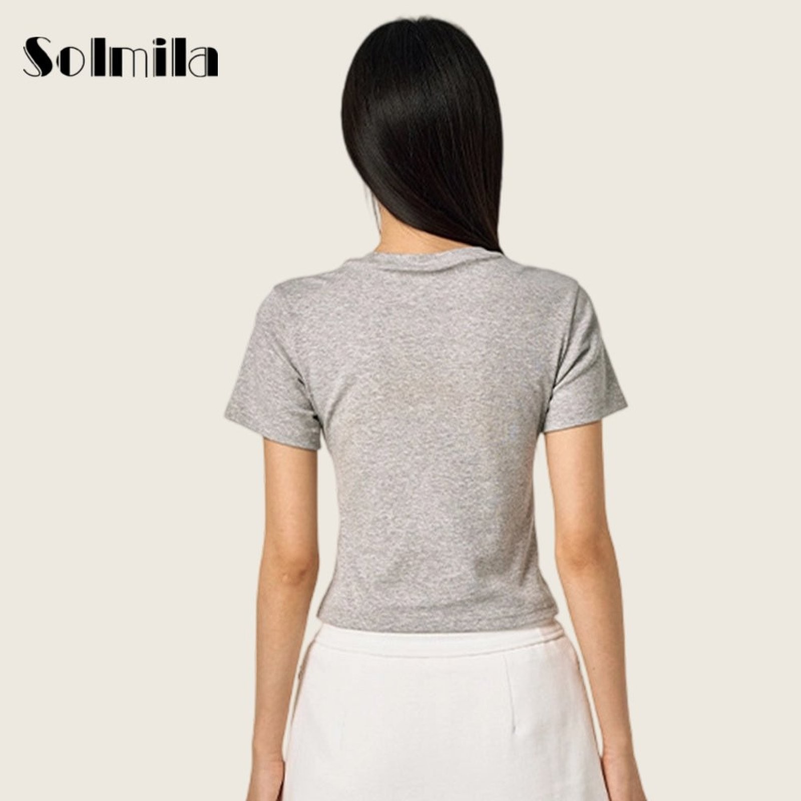 Sommer Rundhals Tee Casual Style T-Shirt bequeme kurze Oberteile für den Alltag - Bild 9 von 14