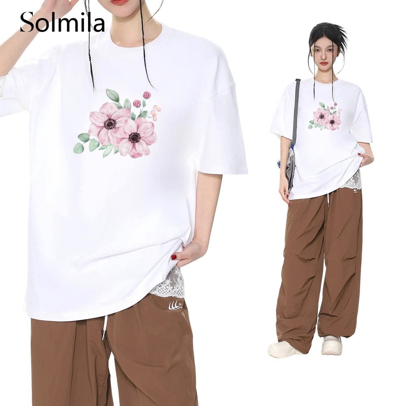 Beautiful Shape Korean Casual Tee Comfortable Blouse Korean Screen Pattern - Picture 10 of 13