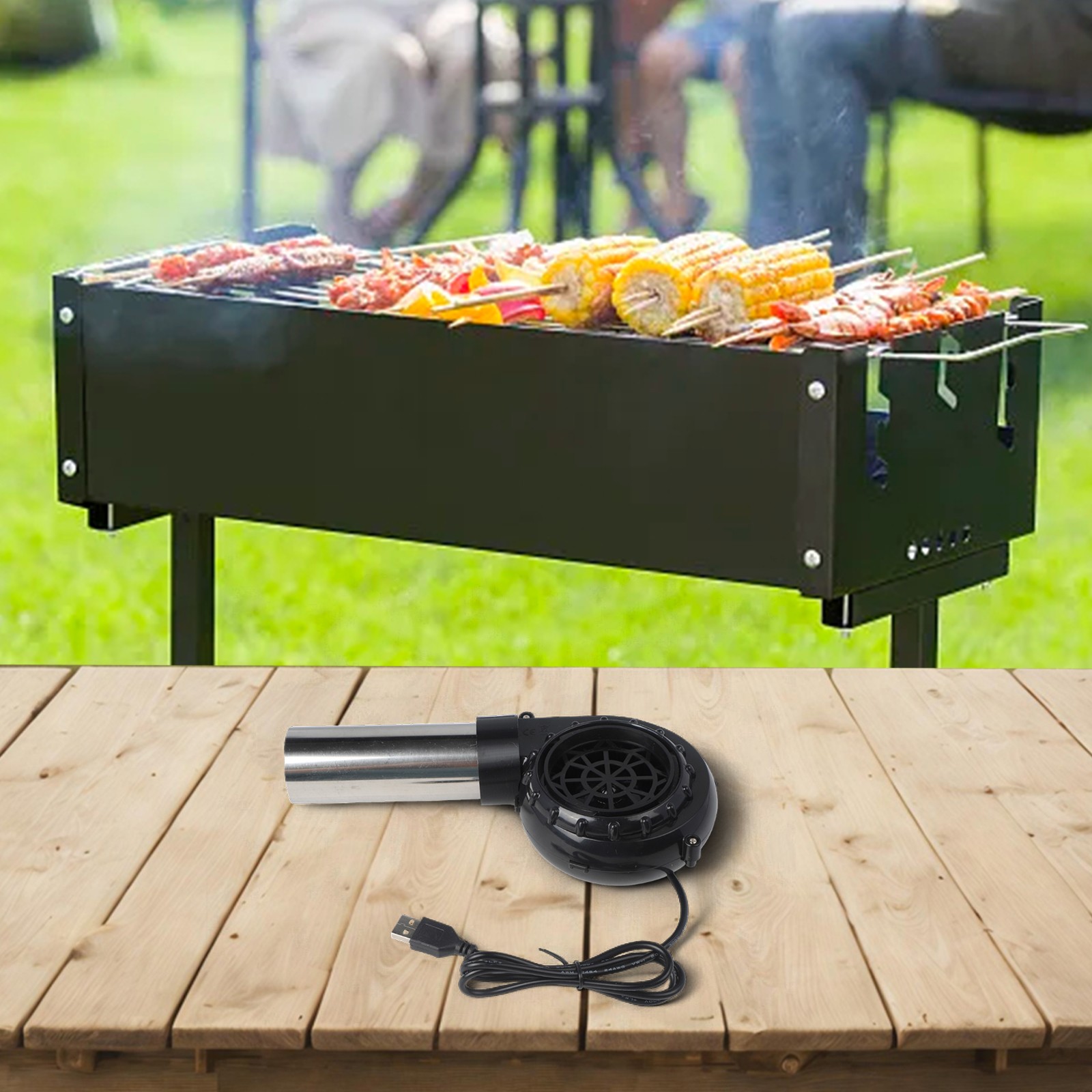 Einstellbare Geschwindigkeit USB BBQ Gebläse Leichter Ventilator für Camping u - Picture 18 of 36