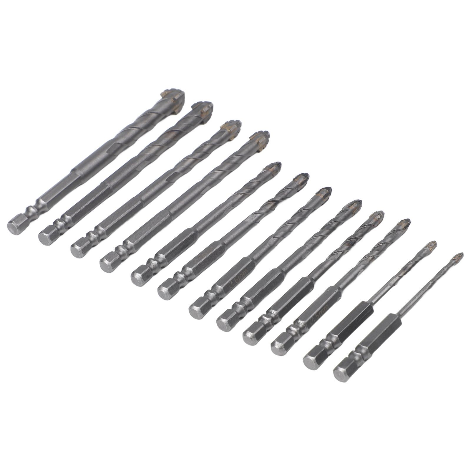 4 Flute Eccentric Drill Bit Set 12 Pcs Compatible with Various Power Tools