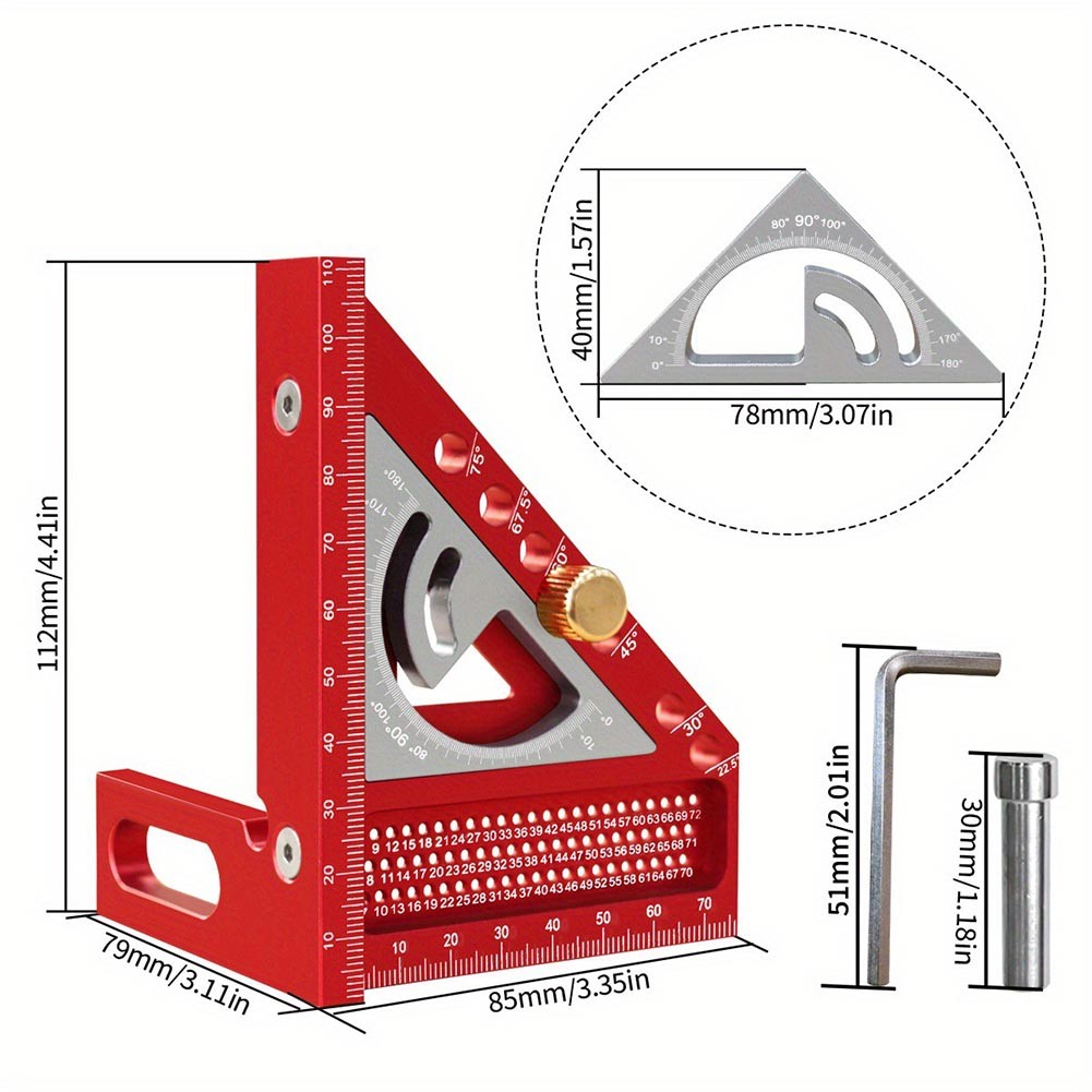 Metal Multi Angle Set Square with Scribing Holes for Accurate Measurements - Picture 13 of 24