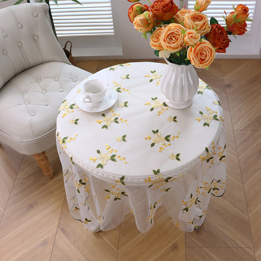 Charming Embroidered Lace Tablecloth for Cozy For Dining Room Settings - Picture 18 of 22