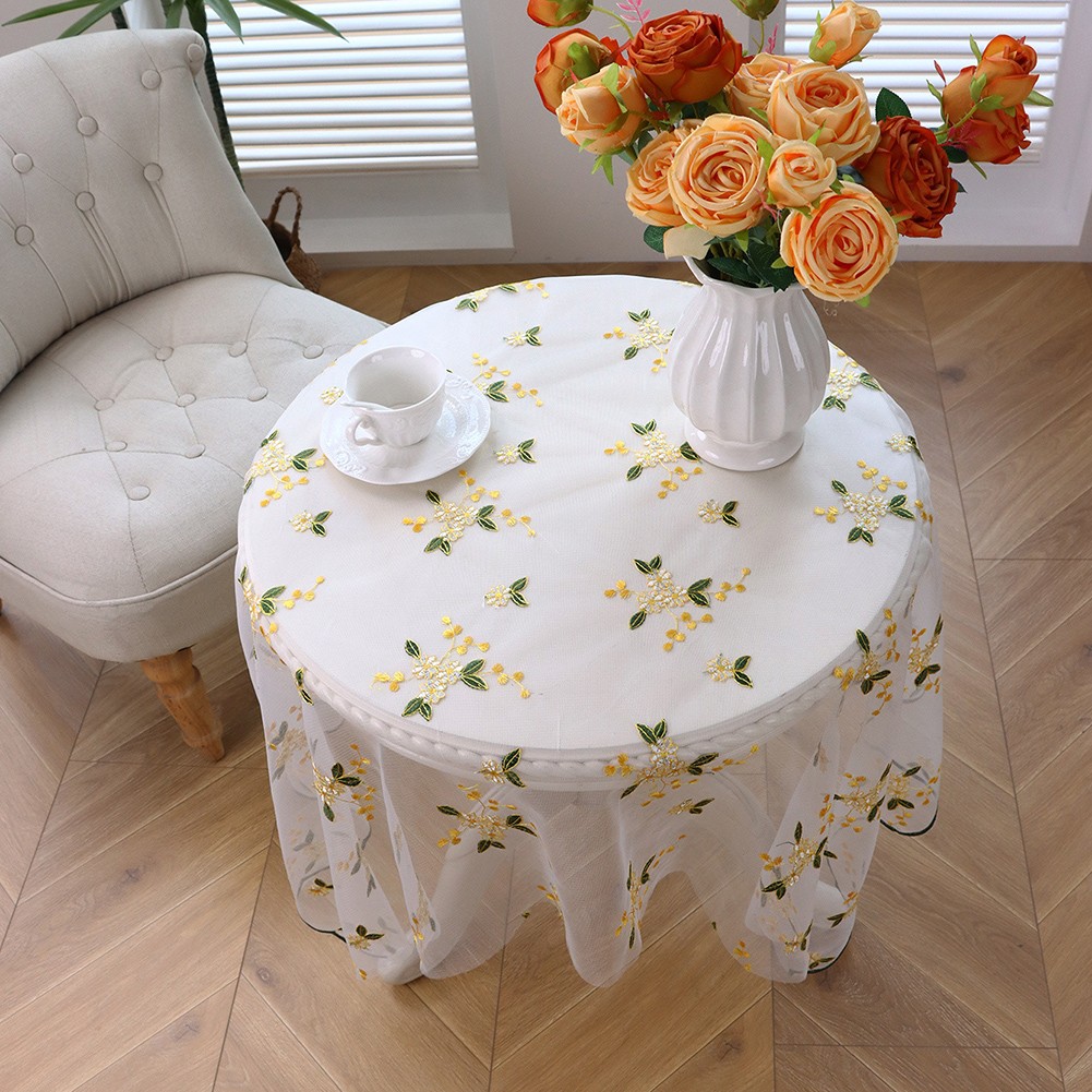 Charming Embroidered Lace Tablecloth for Cozy For Dining Room Settings - Picture 19 of 22
