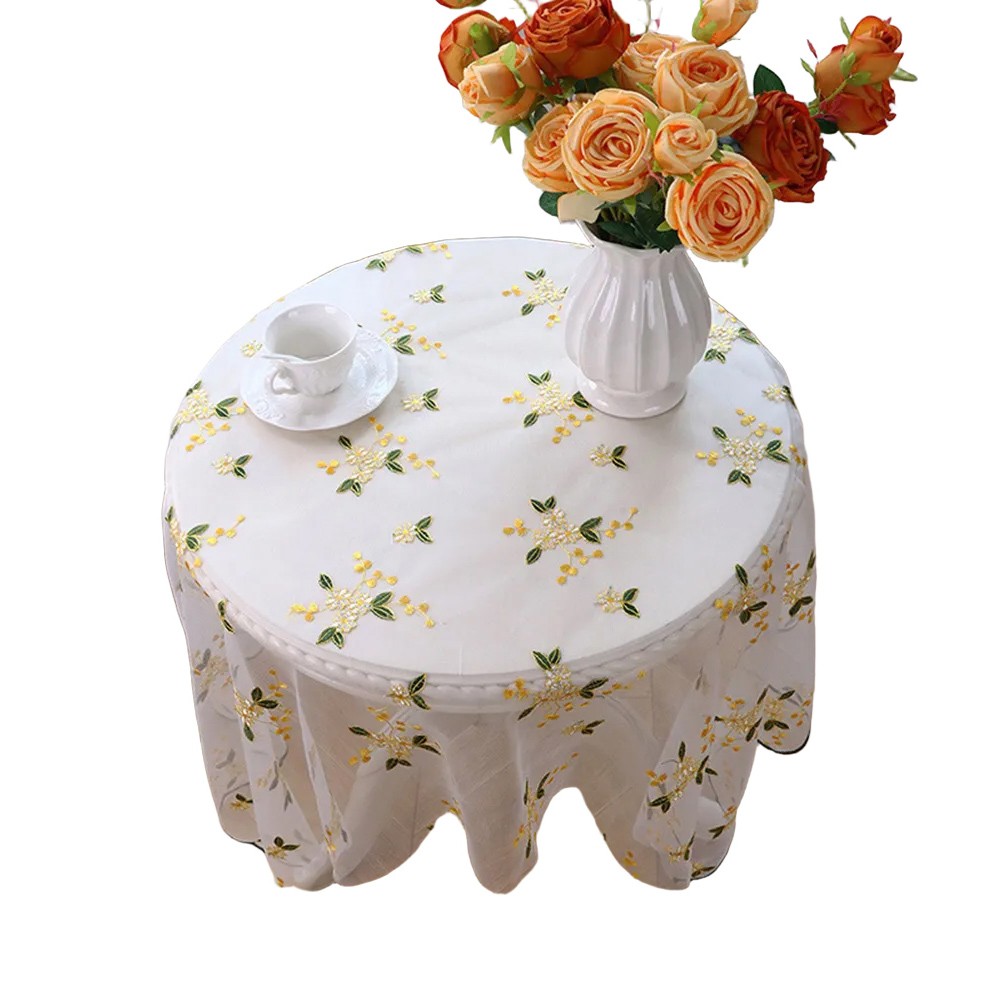 Charming Embroidered Lace Tablecloth for Cozy For Dining Room Settings - Picture 17 of 22