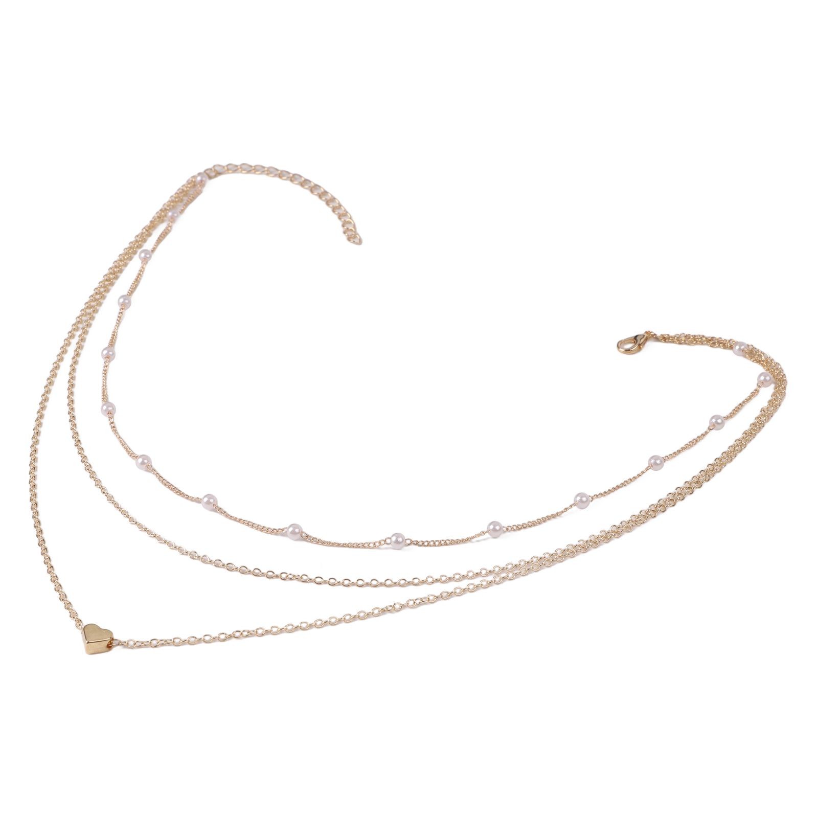 Fashion Faux Pearl Necklace Collarbone Chain Silver Gold for Styling - Picture 26 of 26
