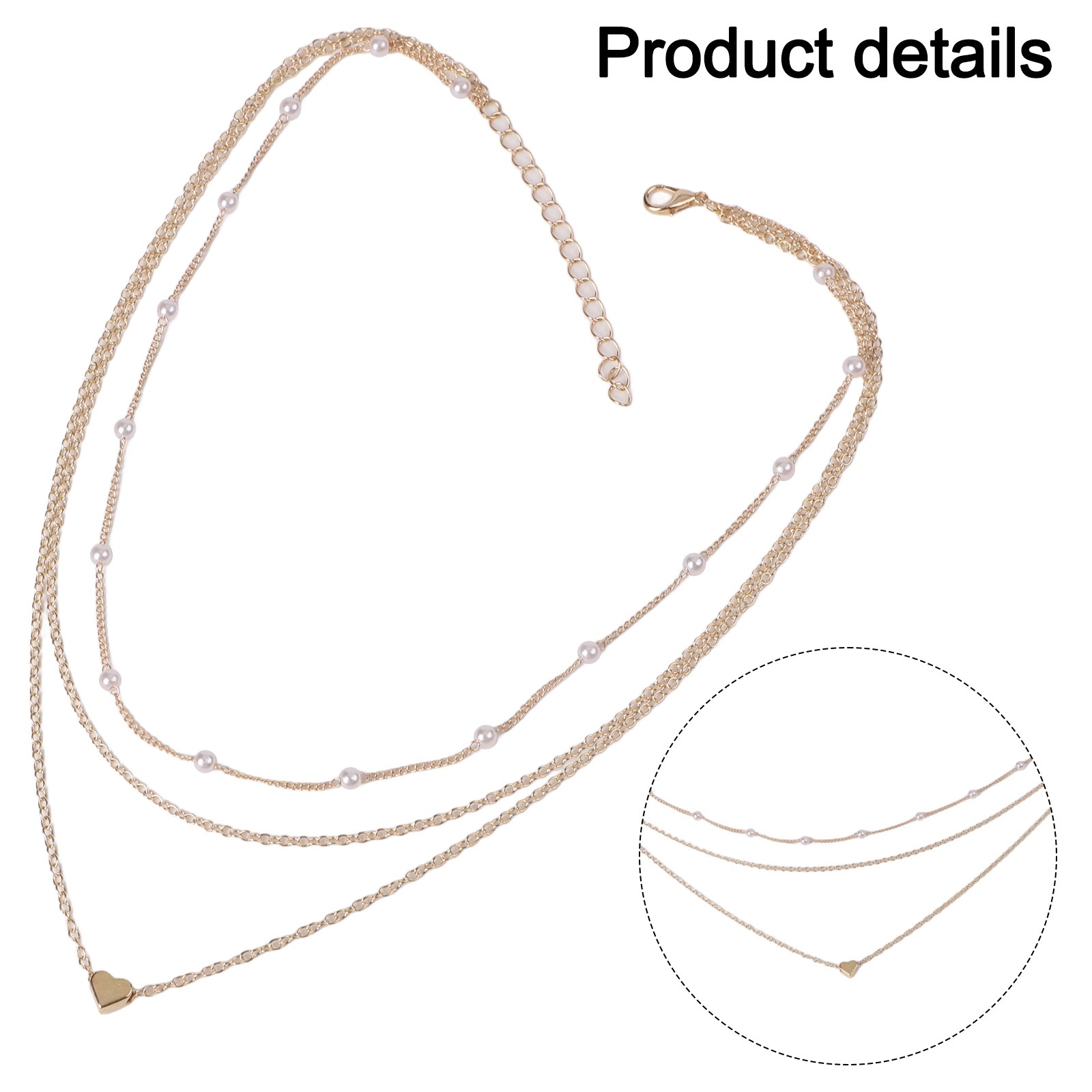 Fashion Faux Pearl Necklace Collarbone Chain Silver Gold for Styling - Picture 17 of 26