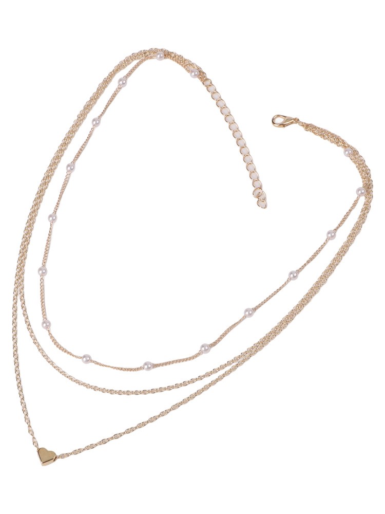 Fashion Faux Pearl Necklace Collarbone Chain Silver Gold for Styling - Picture 25 of 26