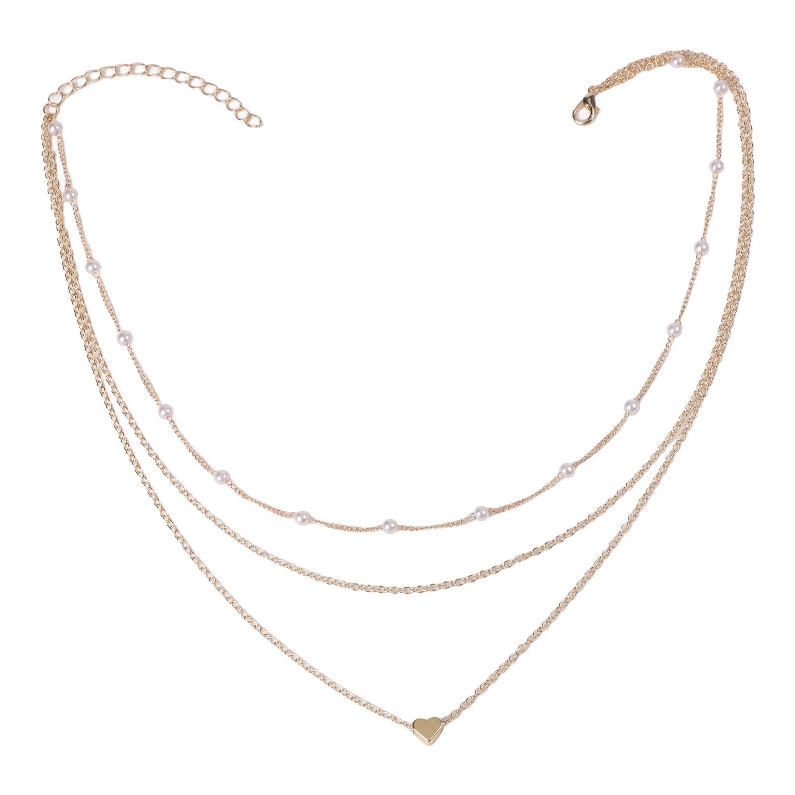 Fashion Faux Pearl Necklace Collarbone Chain Silver Gold for Styling - Picture 15 of 26