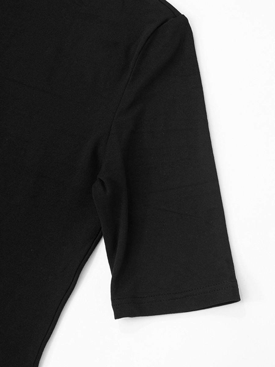Stylish Women's Tight Fitting T Shirt with Mock Neck for Summer and Casual Days - Picture 38 of 47