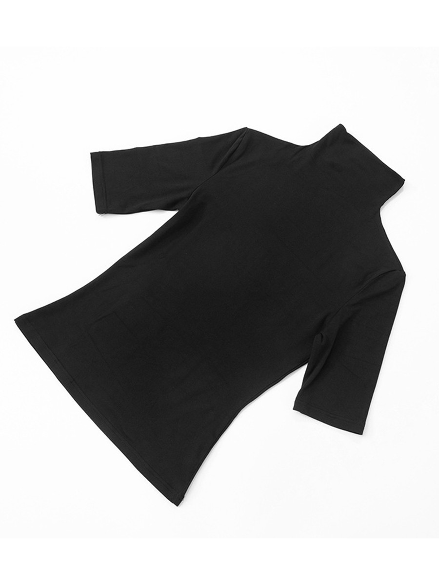 Stylish Women's Tight Fitting T Shirt with Mock Neck for Summer and Casual Days - Picture 37 of 47