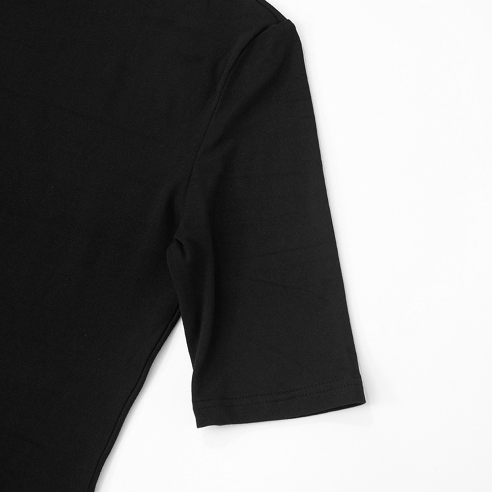 Stylish Women's Tight Fitting T Shirt with Mock Neck for Summer and Casual Days - Picture 47 of 47
