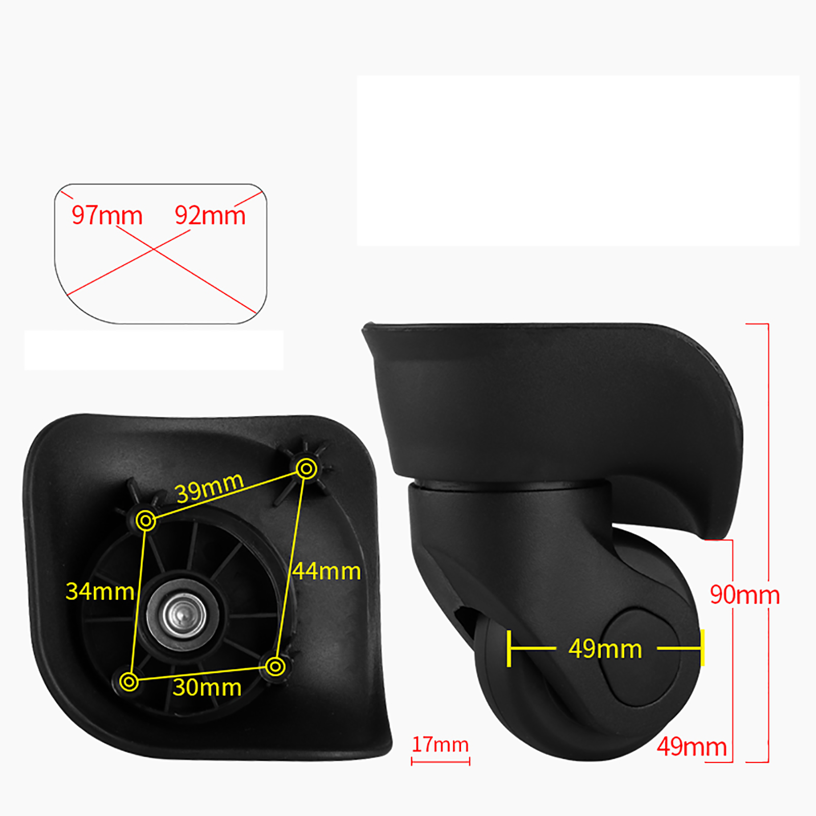 Wear Resistant Plastic Replacement Wheels Perfect for Frequent Travelers