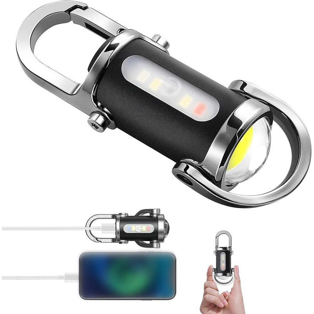 LED Keychain Flashlight with Rechargeable Li Battery and External Phone ...