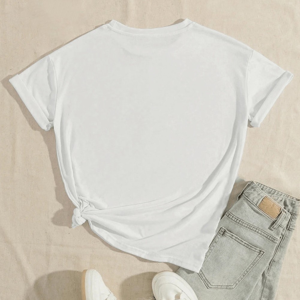 Casual Women's T Shirt with Floral Fruit Print Round Neck Short Sleeves - Picture 15 of 36