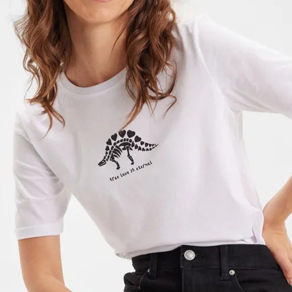 Lightweight Cotton T Shirt with Cartoon Print for Women Casual and Fashion - Picture 30 of 51