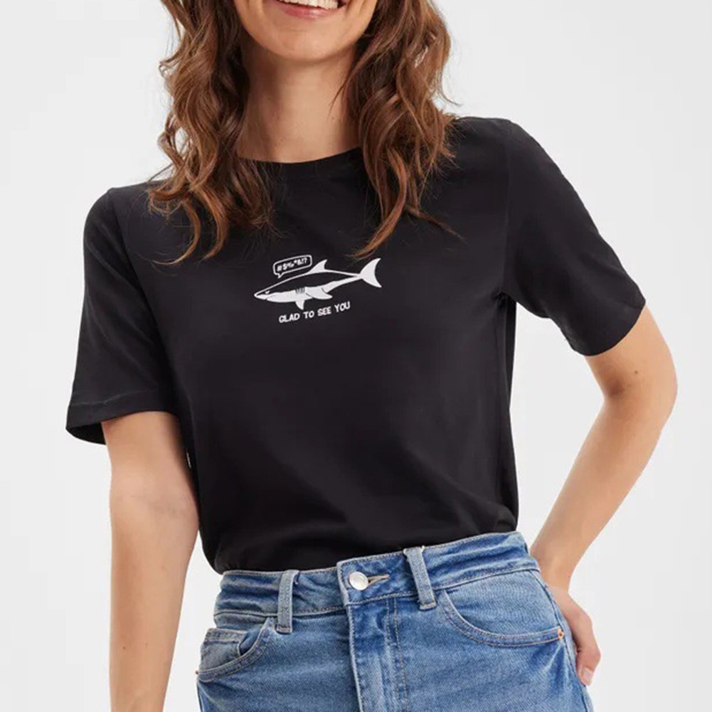 Lightweight Cotton T Shirt with Cartoon Print for Women Casual and Fashion - Picture 36 of 51