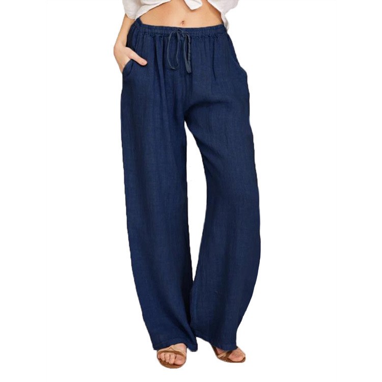 Comfortable Loose Wide Leg Pants for Women with Side Pockets and Drawstring - Picture 18 of 78