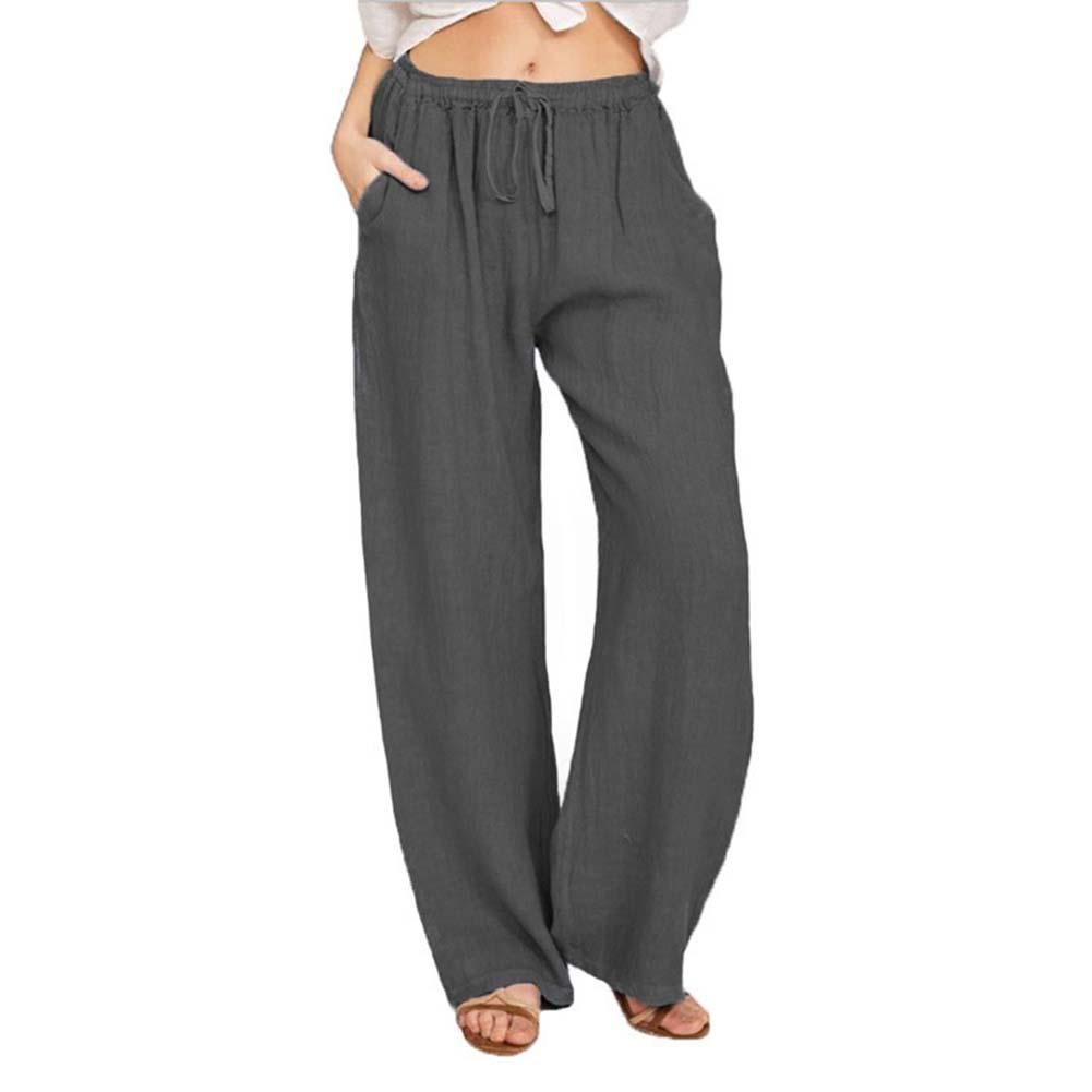 Comfortable Loose Wide Leg Pants for Women with Side Pockets and Drawstring - Picture 16 of 78