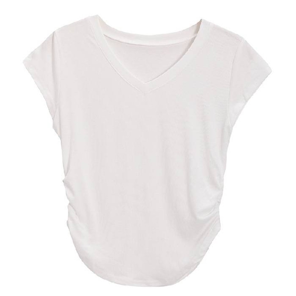 Kurzarm V-Ausschnitt TShirts für Damen Sommer Freizeit Mode Tops Auswahl - Bild 19 von 31