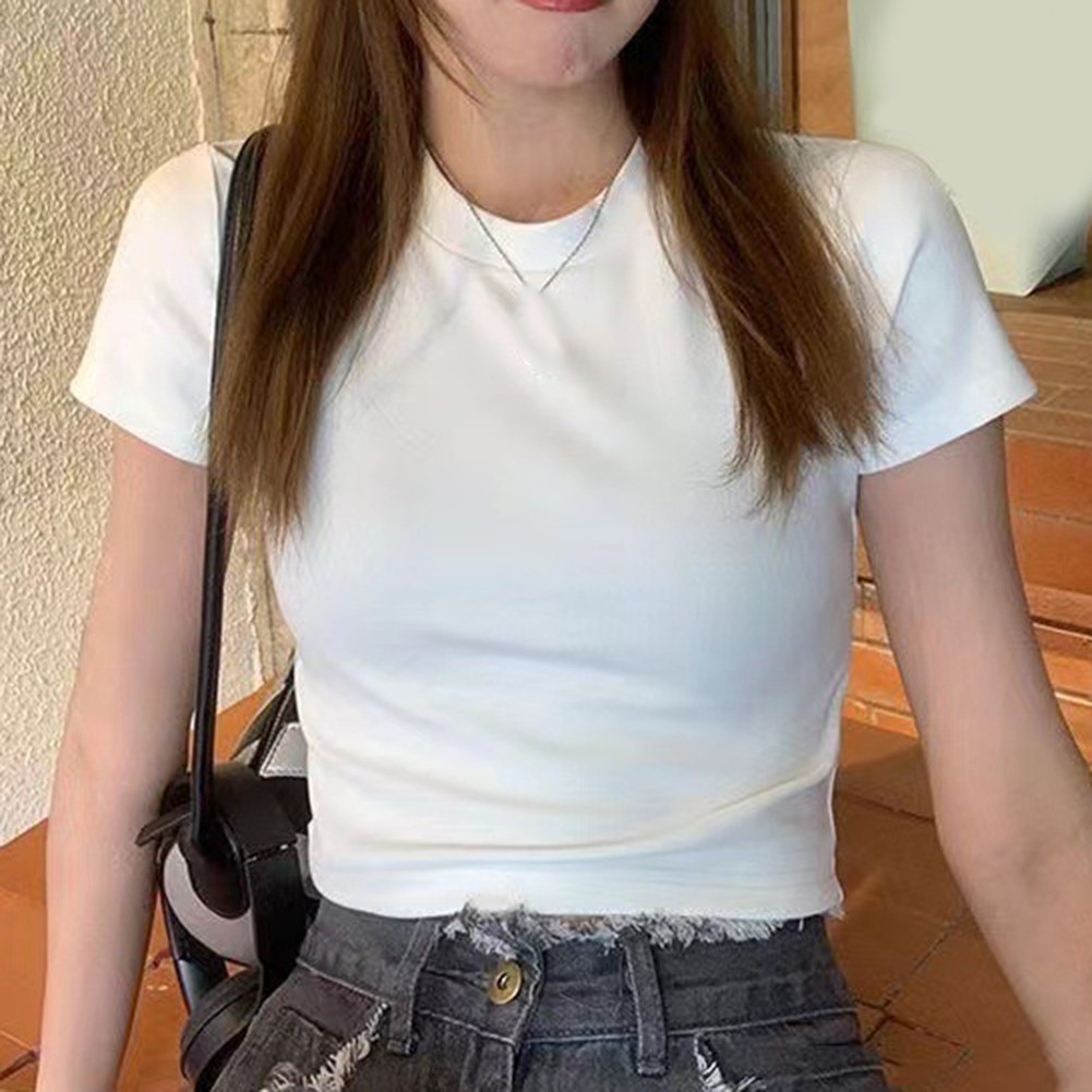 Sommer Freizeit Damen Slim Fit Kurzarm T-Shirt für mühelosen Stil - Bild 29 von 49