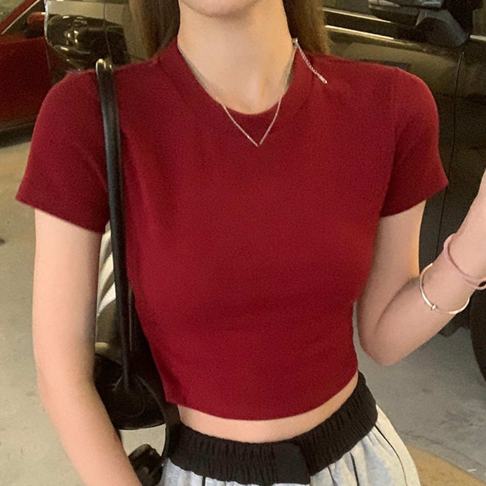 Sommer Freizeit Damen Slim Fit Kurzarm T-Shirt für mühelosen Stil - Bild 49 von 49