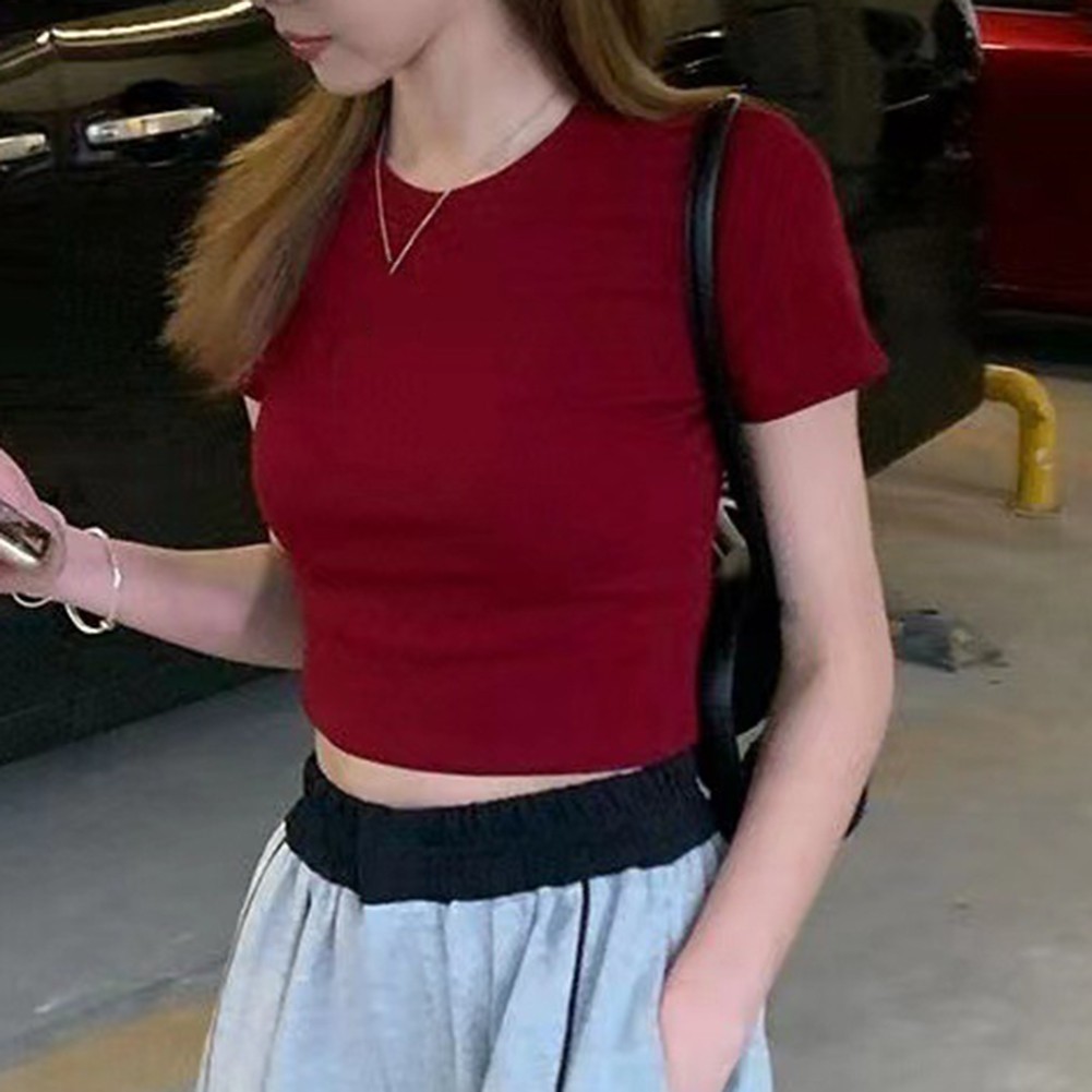 Sommer Freizeit Damen Slim Fit Kurzarm T-Shirt für mühelosen Stil - Bild 43 von 49