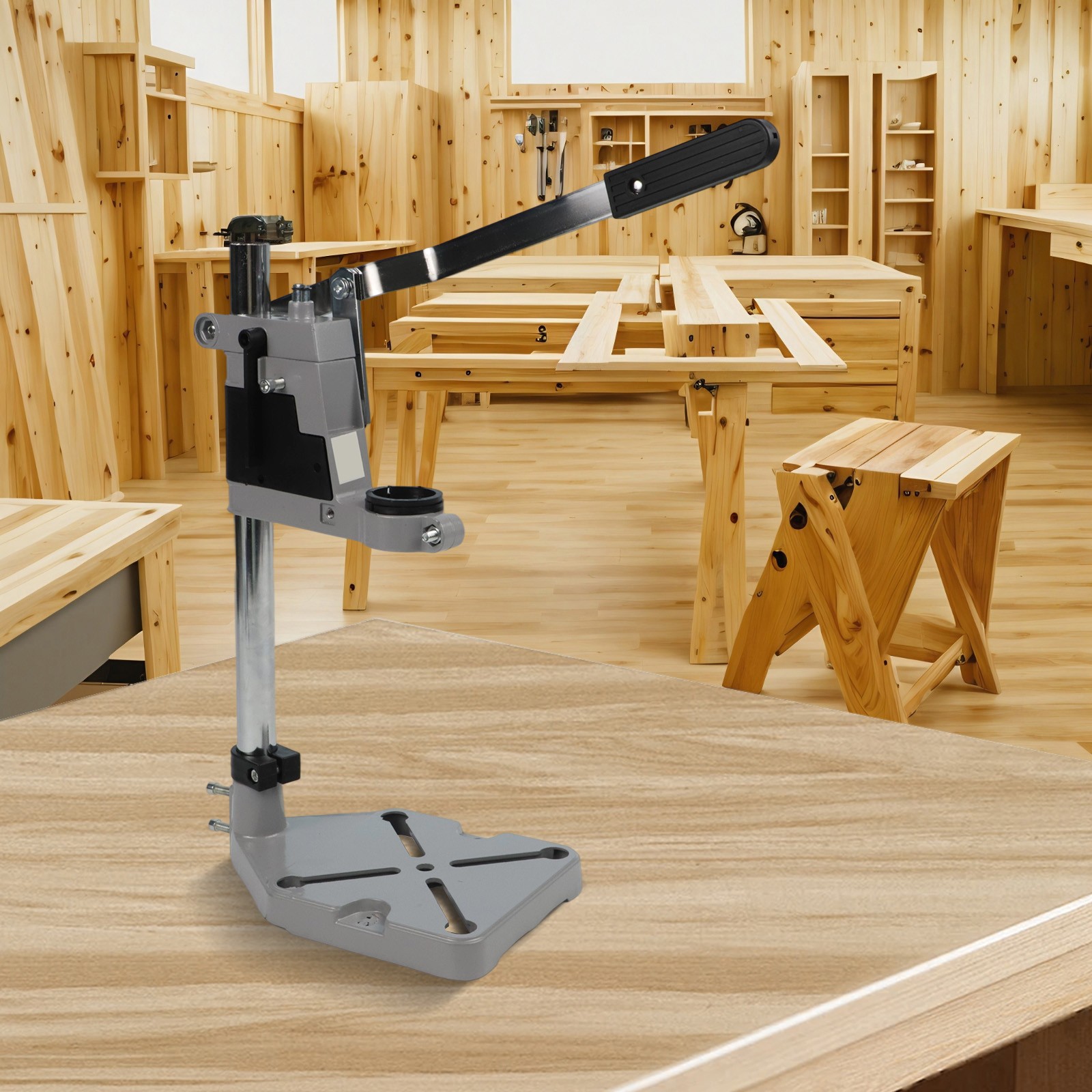 Aluminium Drill Stand for Various Drilling Applications with Stability