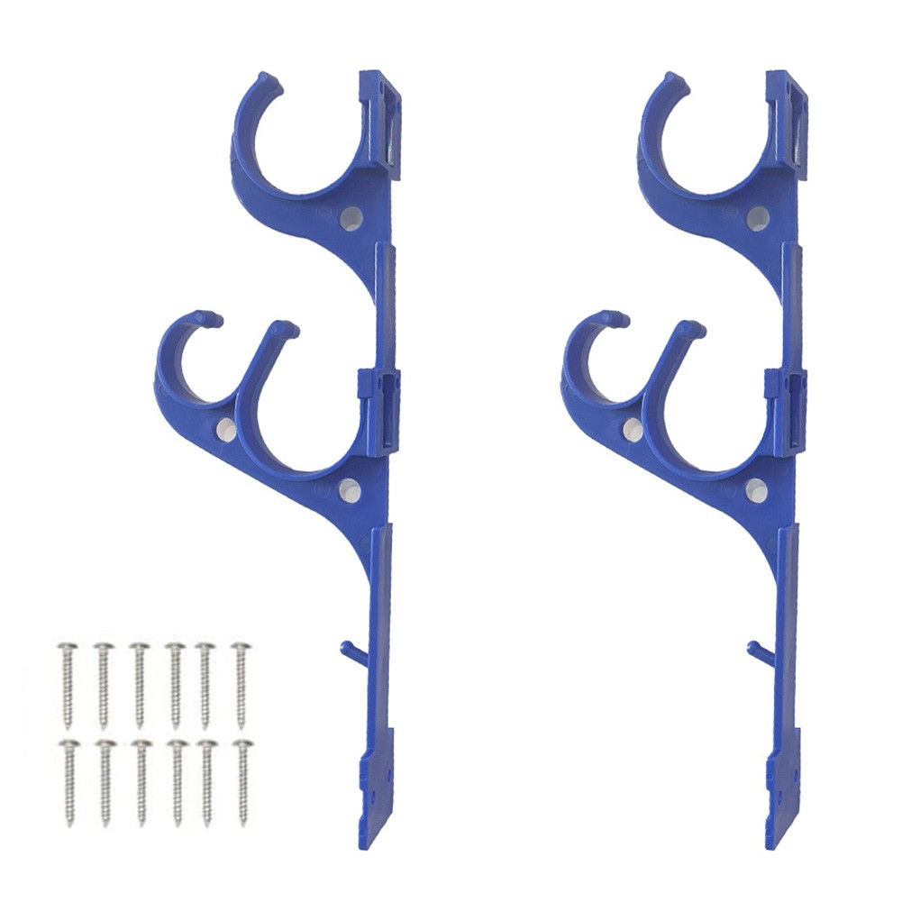 Practical Pool Pole Hanger Set for Telescopic Poles and Cleaning Brushes