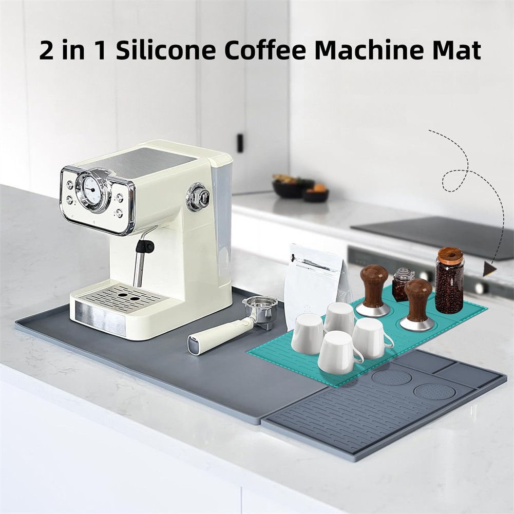 2 In 1 Silicone Countertop Protection Drain Pad Coffee Machine Dish Drying Mat - Picture 13 of 22