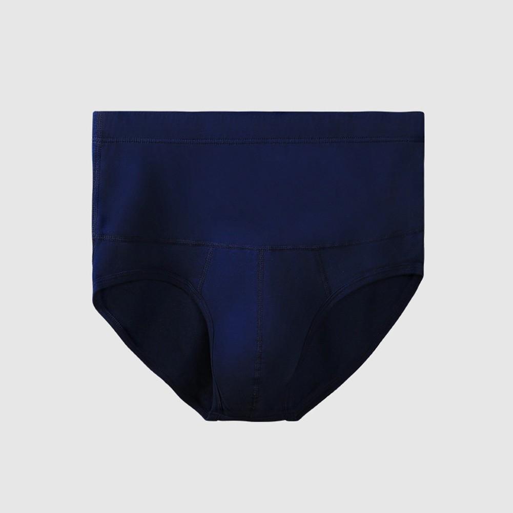 Men's High Waist Cotton Briefs in Sporty Solid Color Breathable Design - Picture 17 of 26