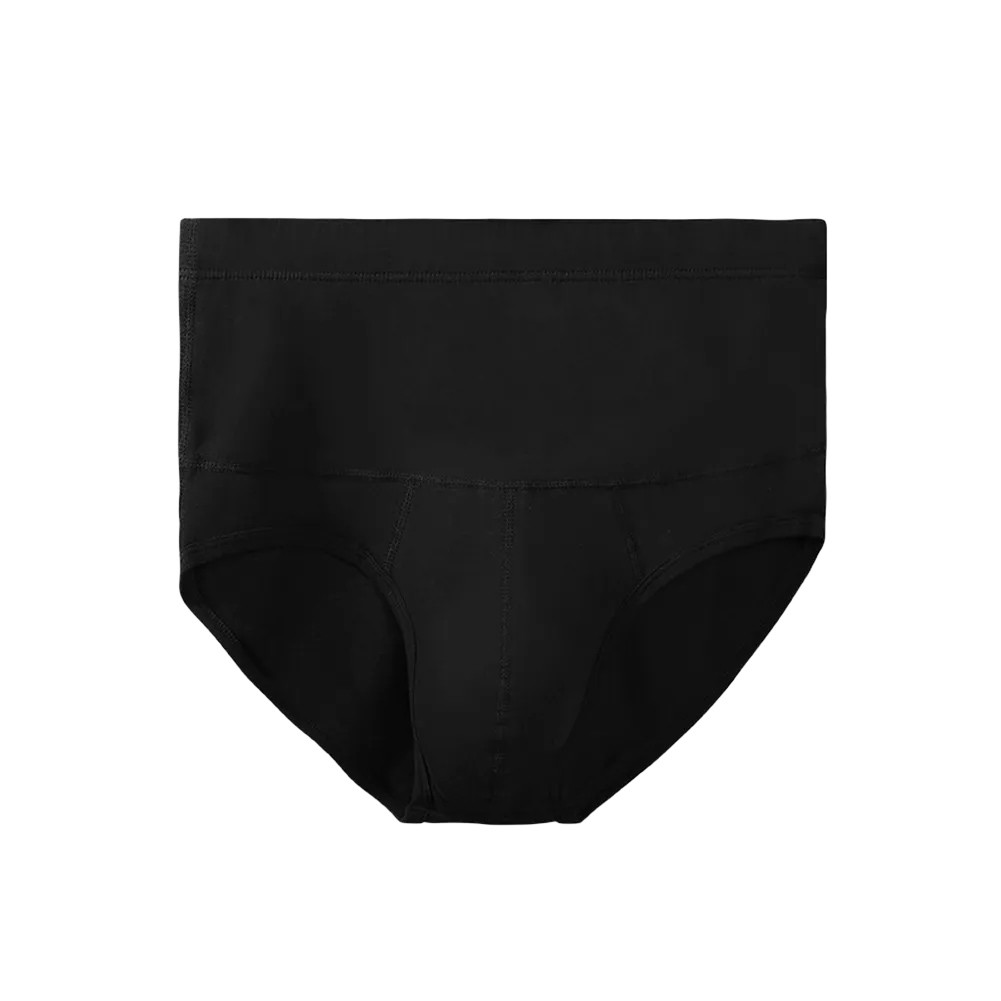 Men's High Waist Cotton Briefs in Sporty Solid Color Breathable Design - Picture 14 of 26