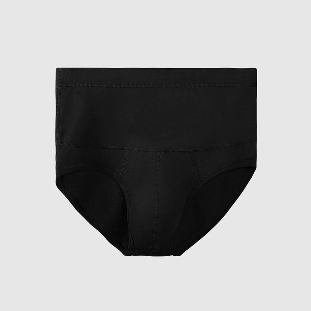 Men's High Waist Cotton Briefs in Sporty Solid Color Breathable Design - Picture 13 of 26