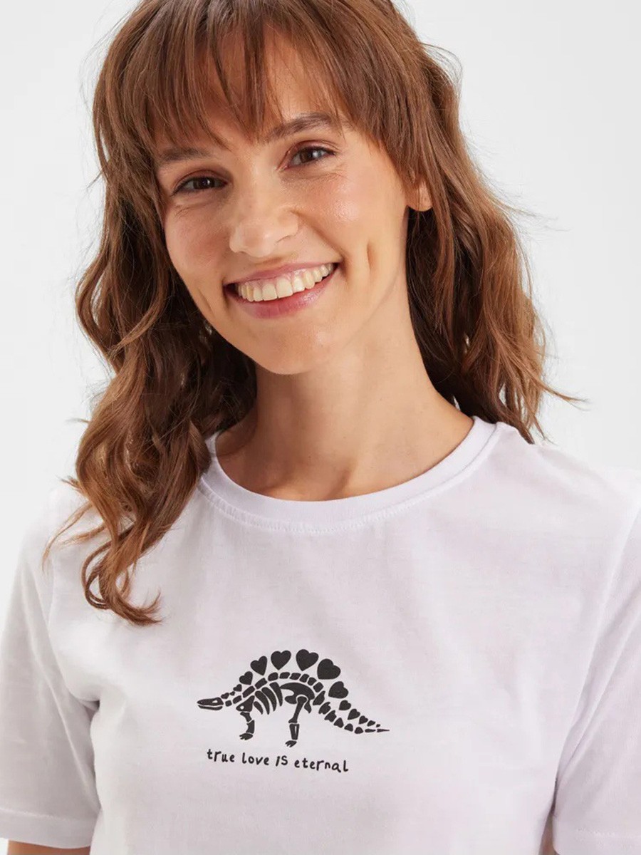 Lightweight Cotton T Shirt with Cartoon Print for Women Casual and Fashion - Picture 29 of 51