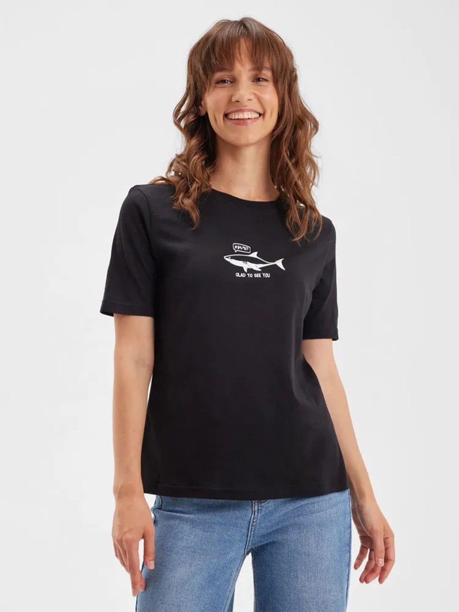Lightweight Cotton T Shirt with Cartoon Print for Women Casual and Fashion - Picture 37 of 51