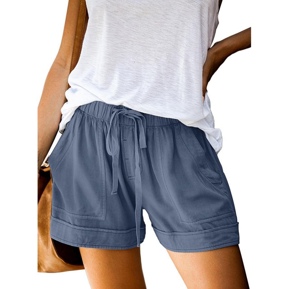 Casual Women's Elastic High Waisted Shorts for Holiday Outings and Daily Life - Picture 15 of 16