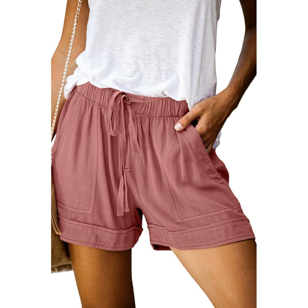 Casual Women's Elastic High Waisted Shorts for Holiday Outings and Daily Life - Picture 13 of 16