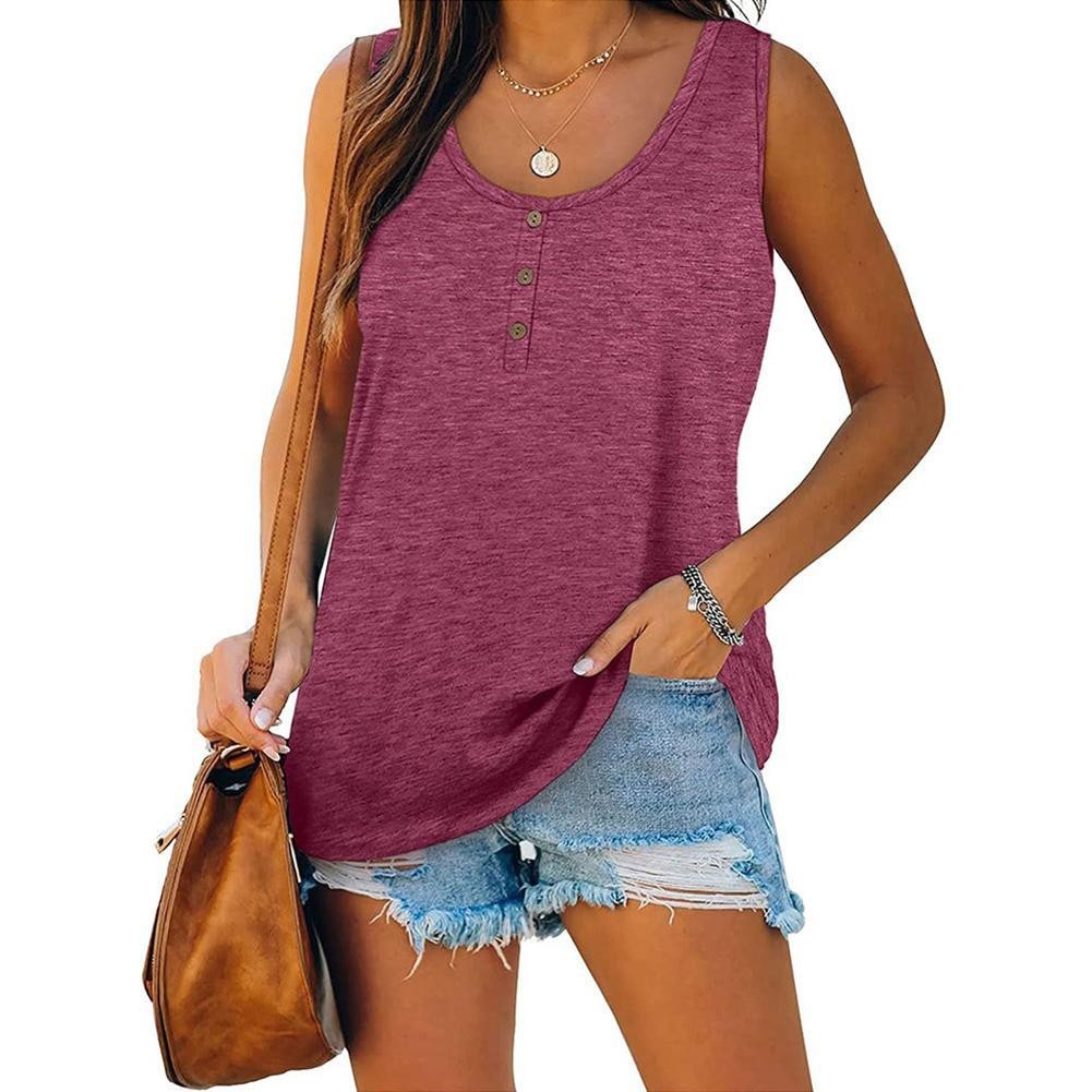 Loose Fit Round Neck Vest for Women Perfect for Vacation and Daily Use - Picture 10 of 14