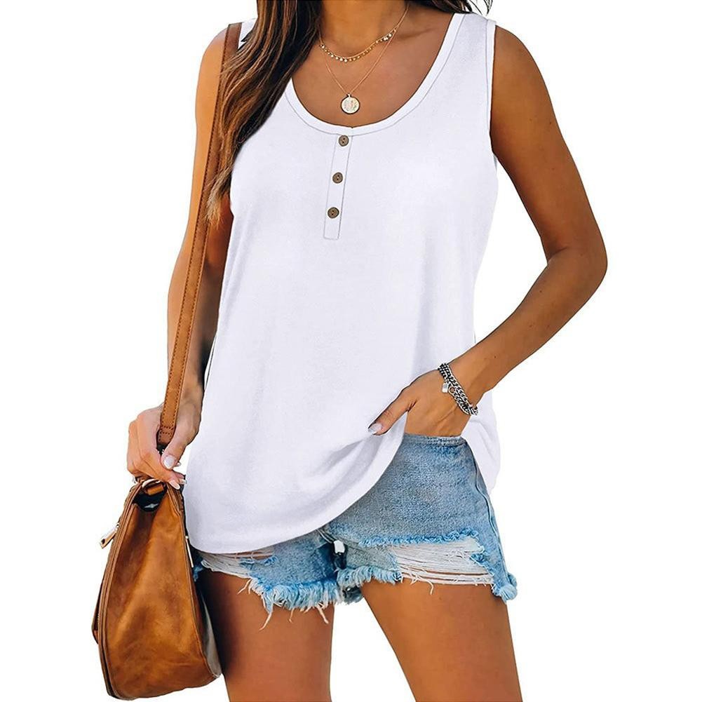 Loose Fit Round Neck Vest for Women Perfect for Vacation and Daily Use - Picture 8 of 14