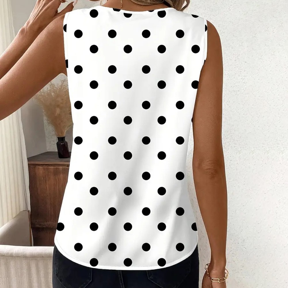Trendy Women's Casual Vest Stylish Printed Sleeveless Top with V Neck Design - Picture 18 of 76