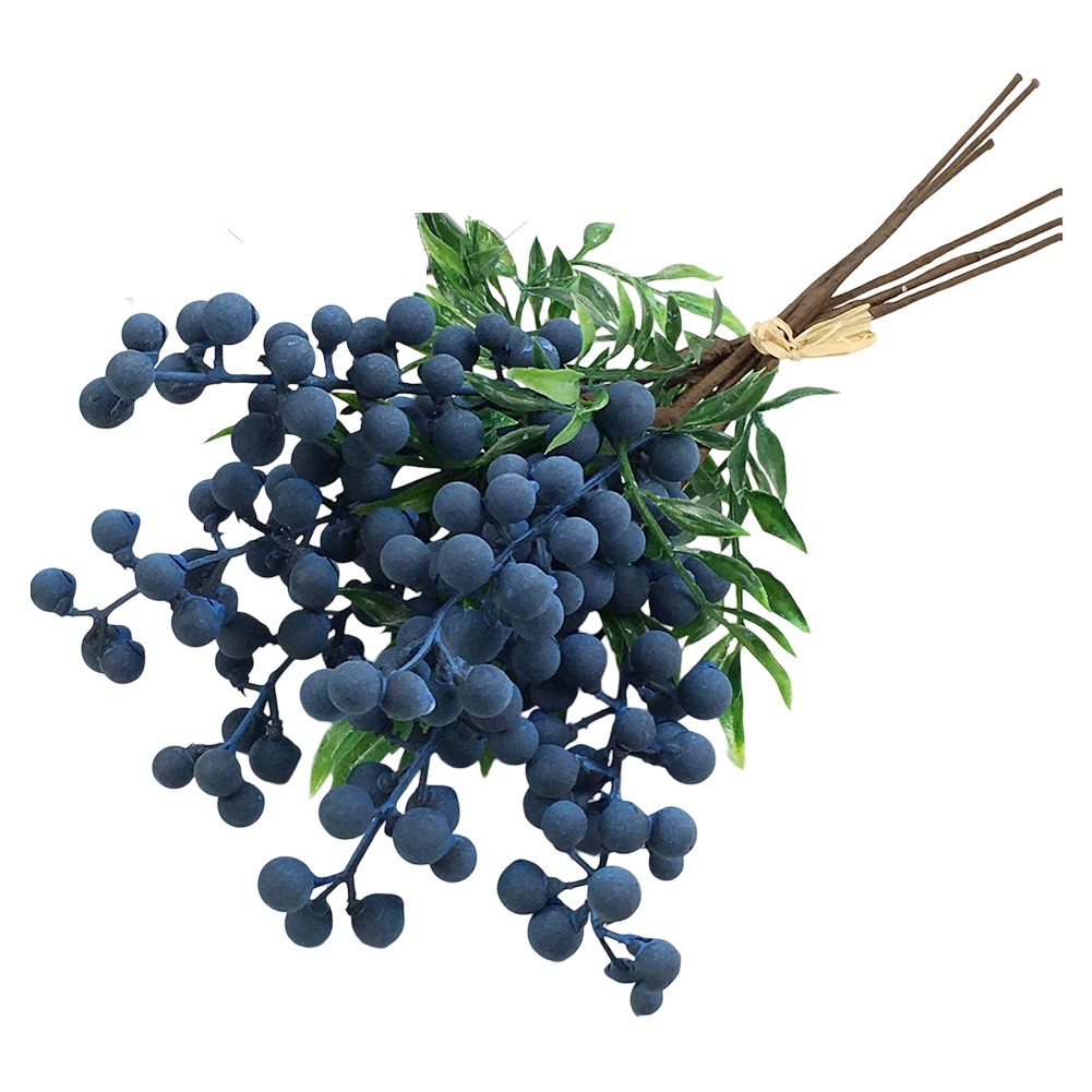 Artificial Blueberry Stems Foam Berries for Crafting Wedding and Seasonal Decor